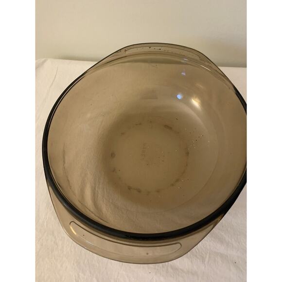 PYREX 024 2L Corning Amber Brown Glass Round Bowl Casserole Dish with Lid Basket - Picture 13 of 16